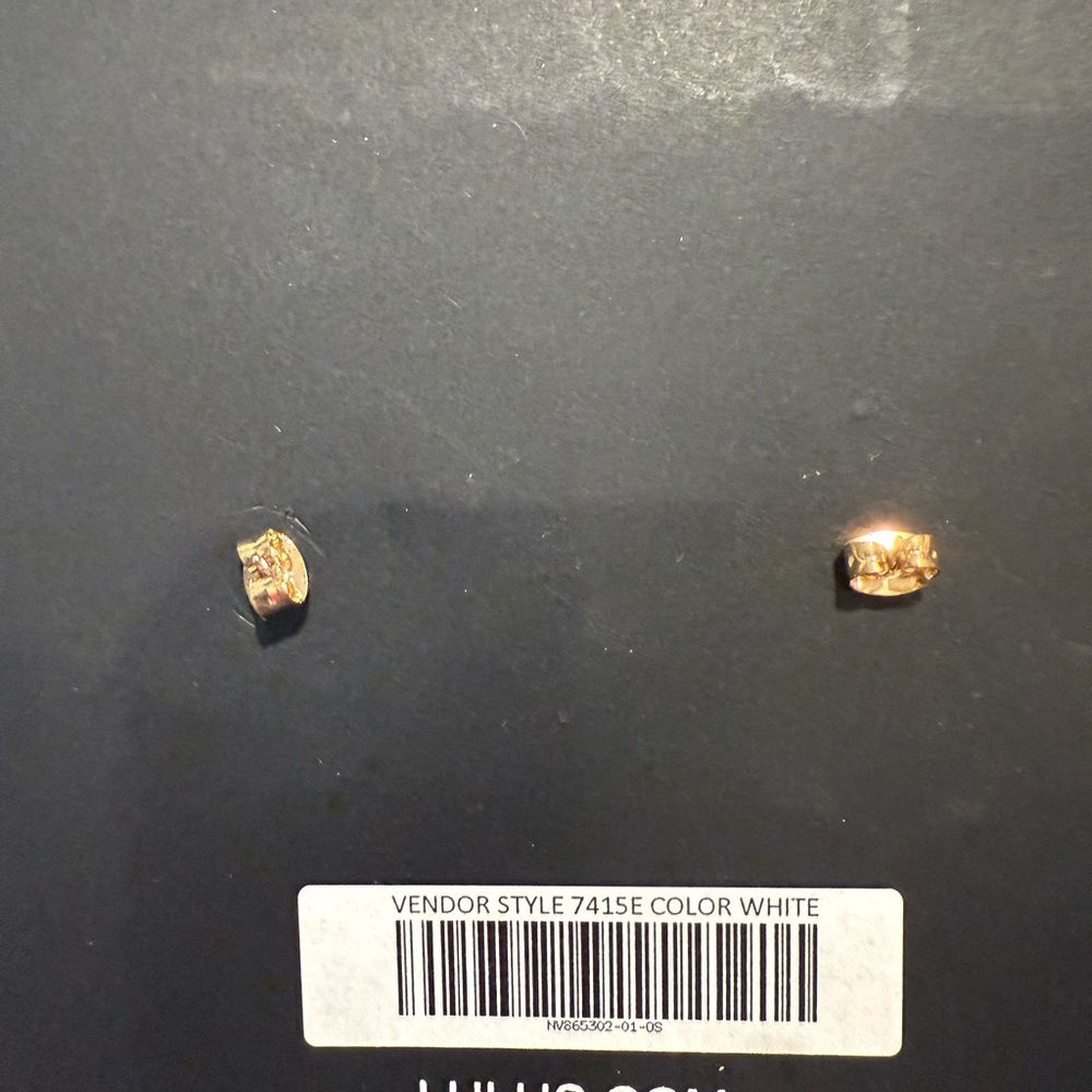 Lulu's Gold and White Modern Earrings - Picture 3 of 3
